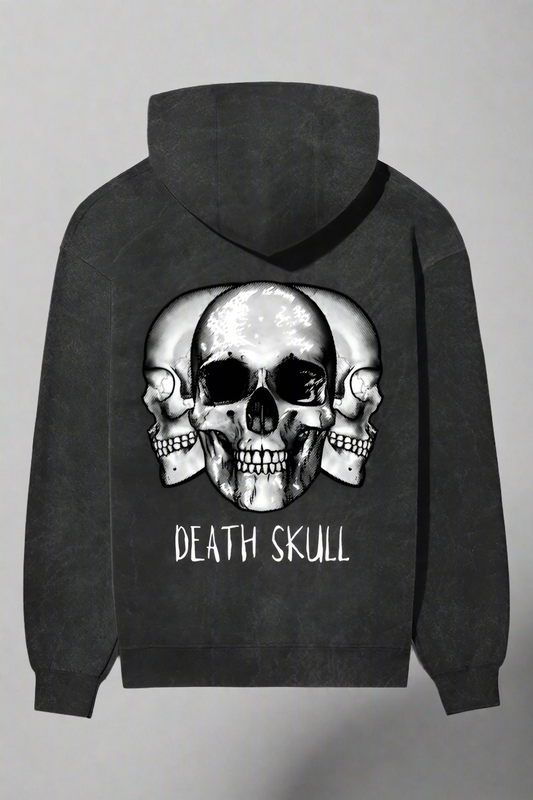 acid washed hoodie premium quality death skull evil hoodie