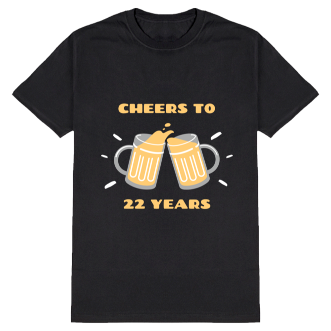 Cheers to 22 years tshirt