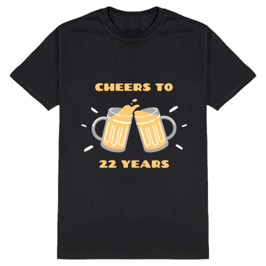 Cheers to 22 years tshirt