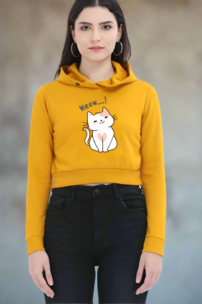 crop hoodie for cat lover meow purrfect