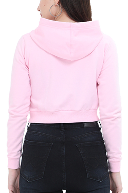 "Meow" Them Away Cotton Crop Hoodie for Girls & Women – Stylish & Fun