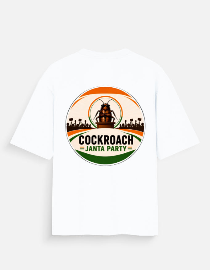 Unisex Cockroach Janta Party printed tshirt inspired by viral internet meme culture in India