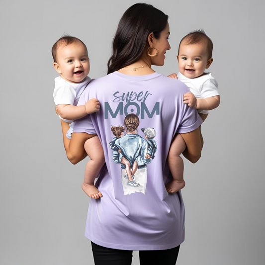Super Mom Oversized Premium Terry Cotton T-shirt