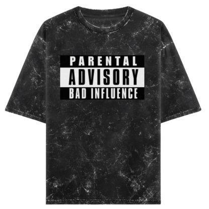 PARENTAL ADVISORY: Acid Washed Unisex Oversized T-shirt