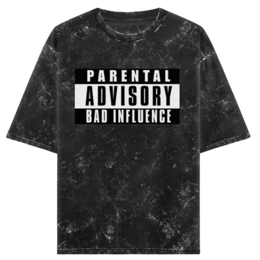 PARENTAL ADVISORY: Acid Washed Unisex Oversized T-shirt