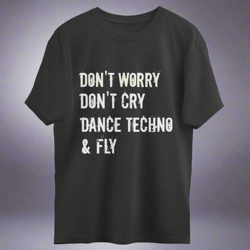 Oversized Techno Tshirt for Techno Lovers - Black Colour — front print