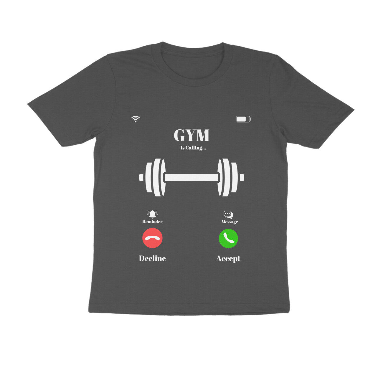 Gym is Calling Graphic Unisex Round Neck T-Shirt for Men and Women